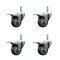 Service Caster 3 Inch Gray Polyurethane Swivel 58 Inch Threaded Stem Caster Set with Total Lock Brake SCC-TSTTL20S314-PPUB-58212-4 - alternate 1